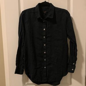 Quince black linen button down (M)